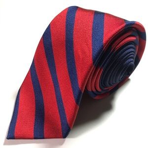TOMMY HILFIGER red and blue striped tie